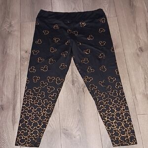 Disney Black and‎ Gold Mickey Mouse Leggings